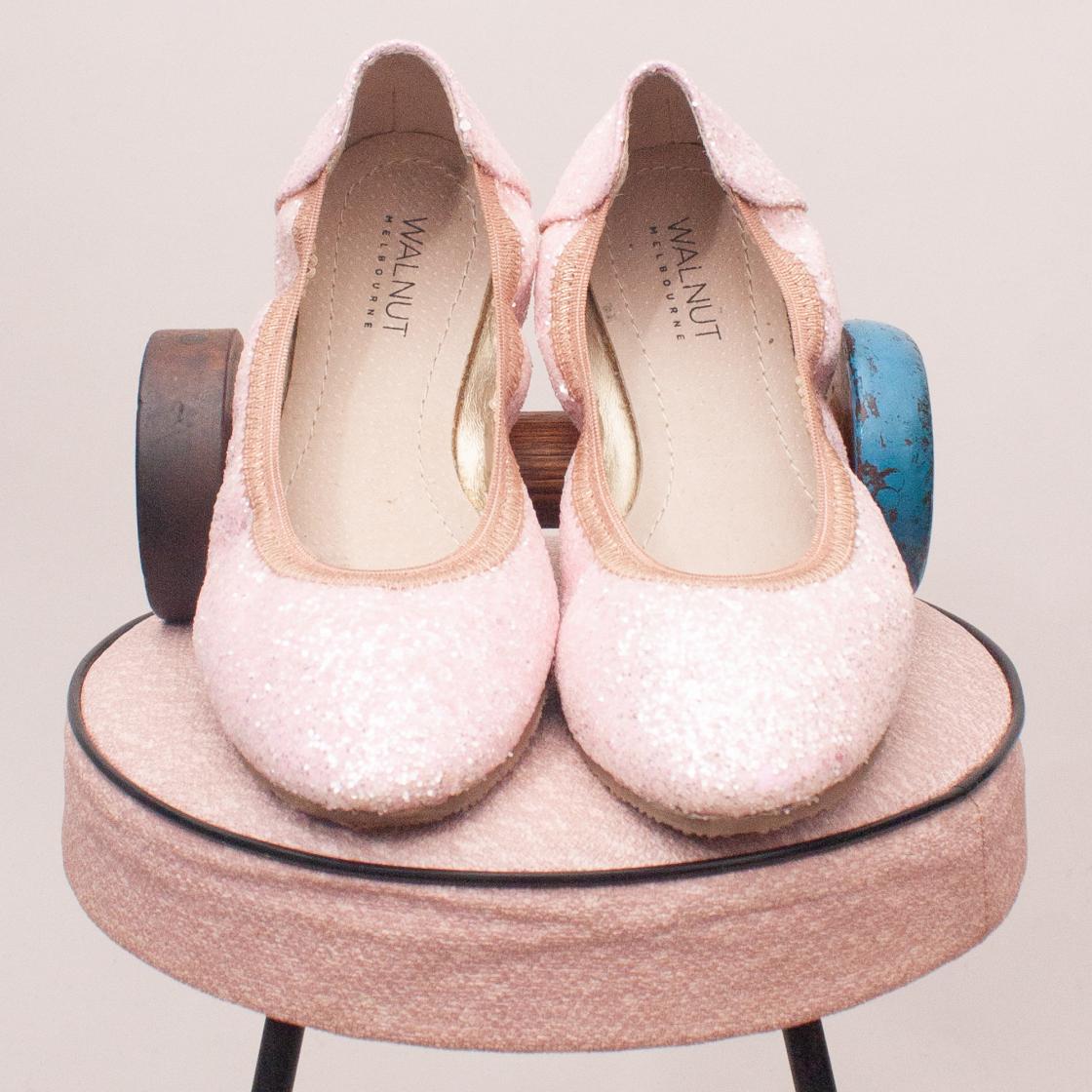 Walnut Glitter Shoes - Size EU 35 (Age 7 Approx.)