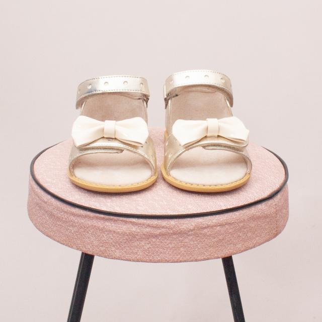 Livie & Luca Gold Bow Sandals - Size EU 25 (Age 2 Approx.) "Brand New"