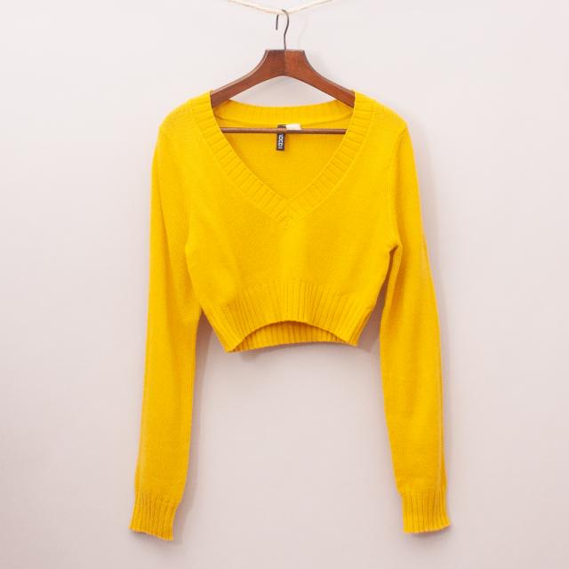 H&M Cropped Yellow Jumper