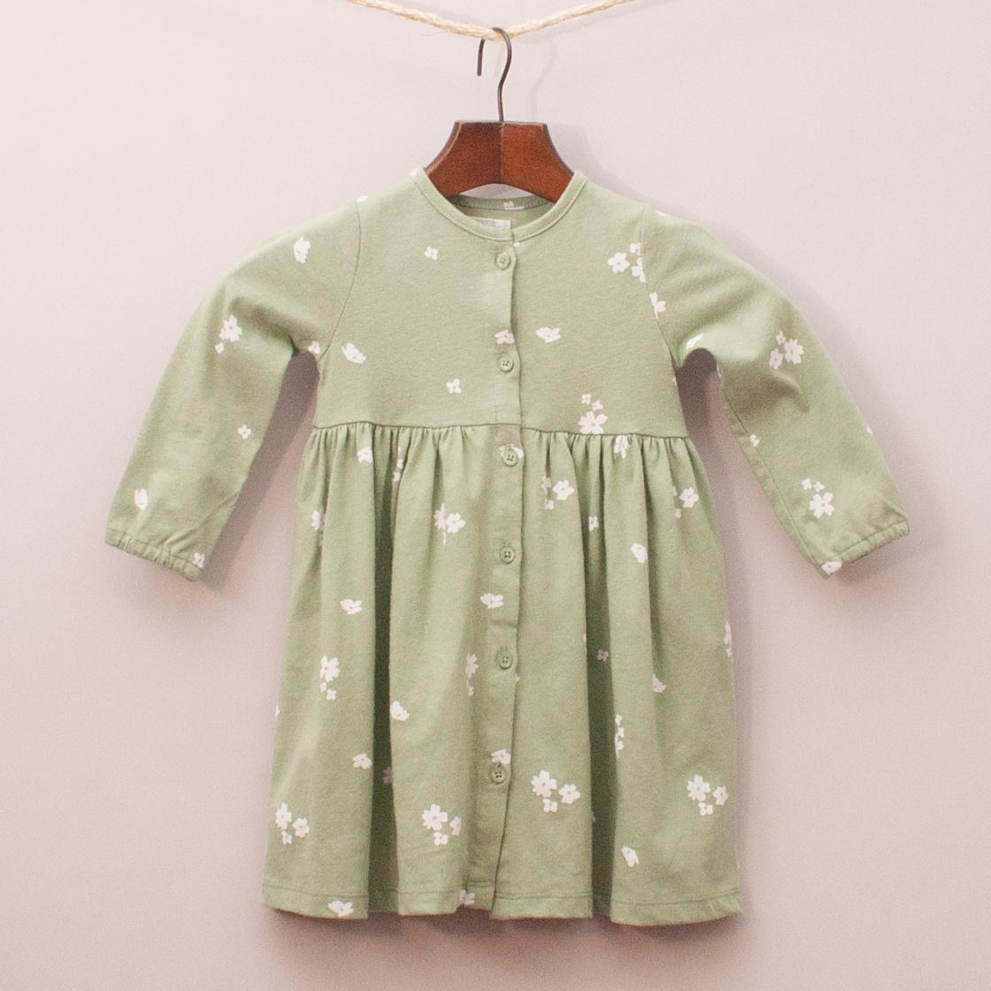 Mamas & Papas Green Floral Dress