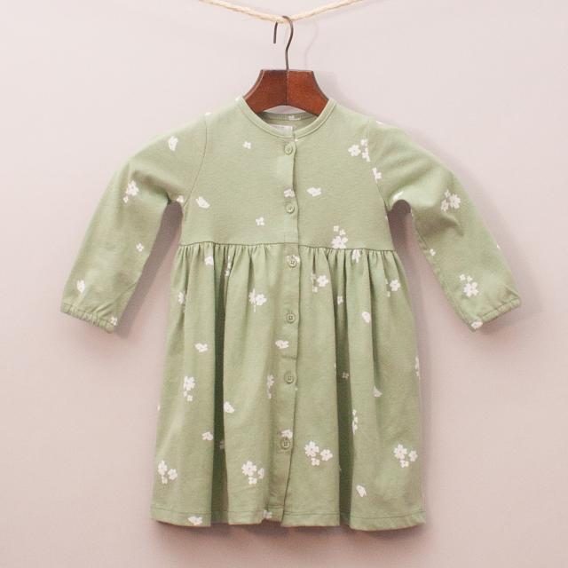 Mamas & Papas Green Floral Dress