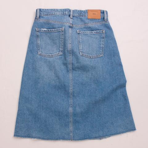 Zara Long-Line Denim Skirt