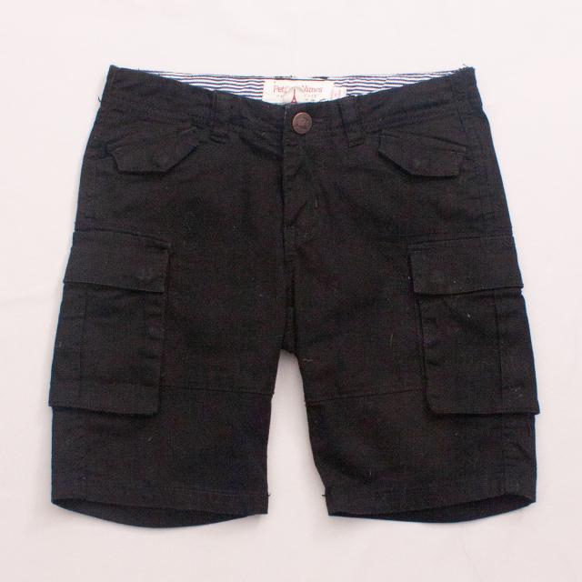 Petit DeNimes Black Cargo Shorts