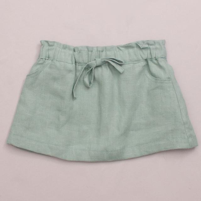 Sage Green Linen Skirt