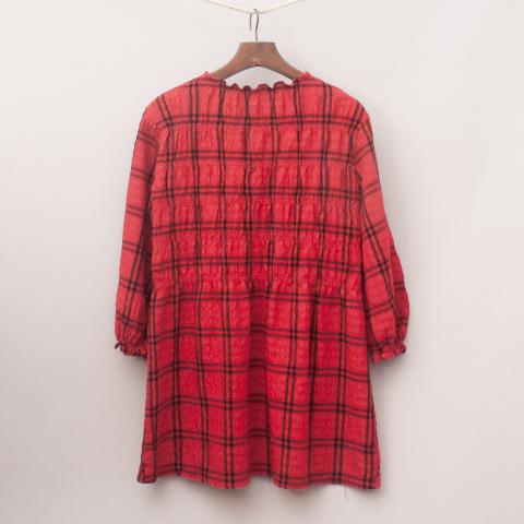 Zara Plaid Red Dress