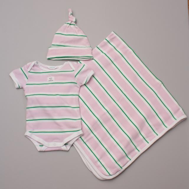 Country Road Green Striped Baby Set 3-6Mths