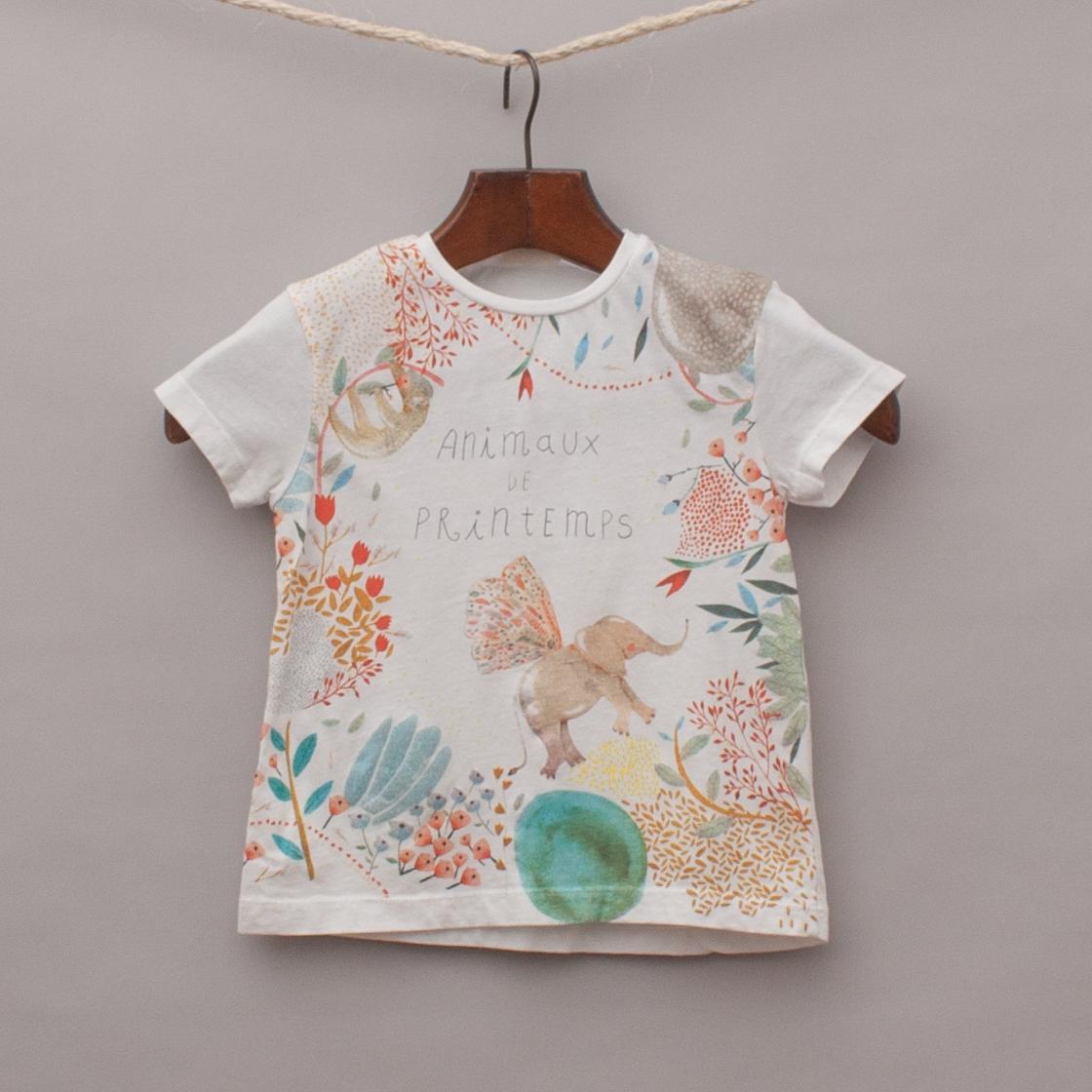 Zara Embellished Animal T-Shirt