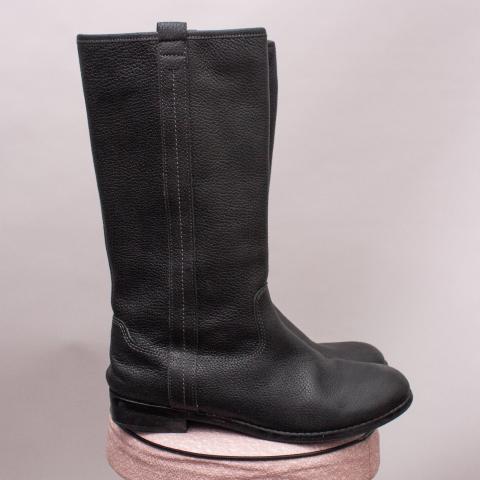 Country Road Black Leather Boots - Size EU 36