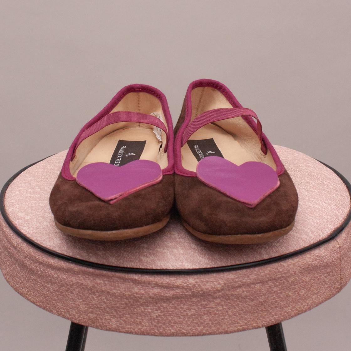 Francesca Trezzi Suede & Leather Heart Shoes - EU 30