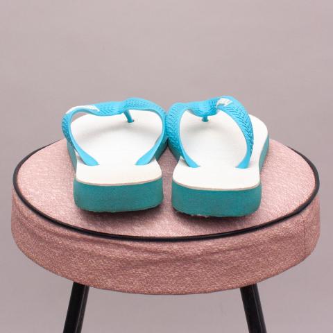 Havaianas Blue & White Thongs - Size 29-30
