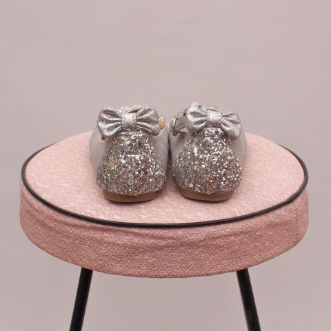 Silver and Glitter Ballet Flats - AU 7