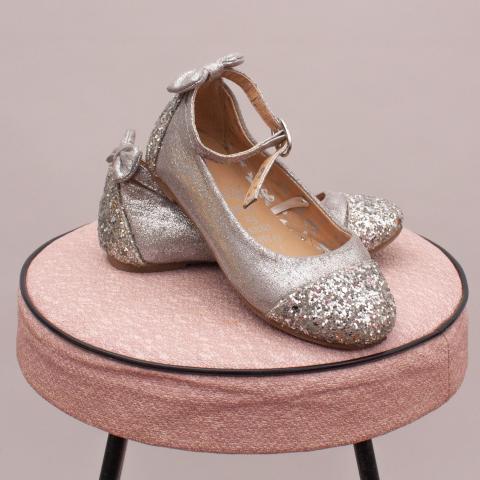 Silver and Glitter Ballet Flats - AU 7