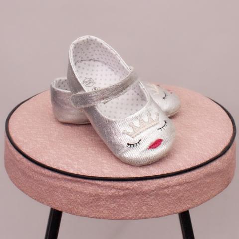 Seed Metallic Silver Mary Janes - 12-18Mths "Brand New"