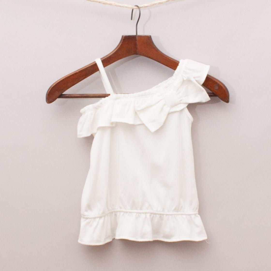 Gap White Ruffle Top