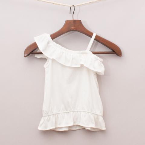 Gap White Ruffle Top