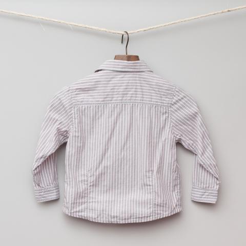 Grey and Red Stripe Shirt