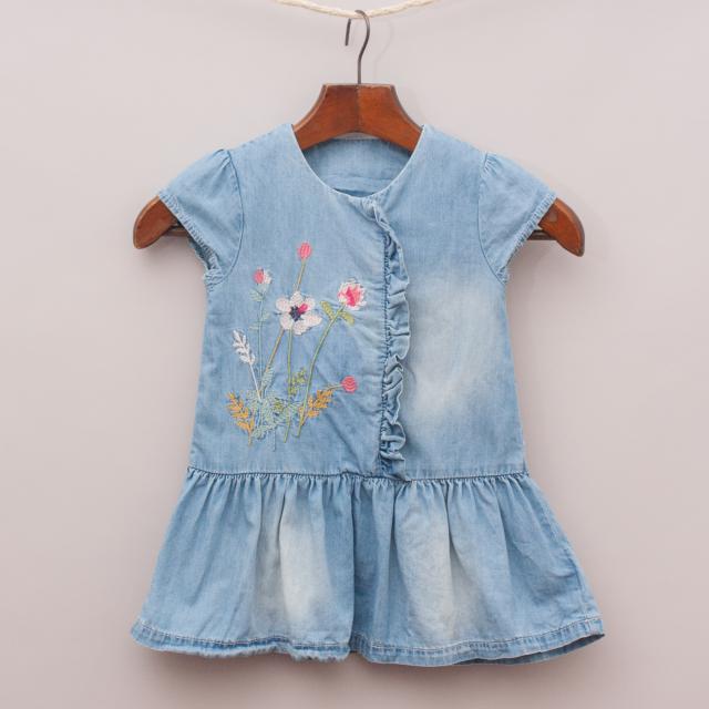 Mothercare Embroidered Denim Dress