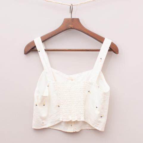 Seed Embroidered Crop Top