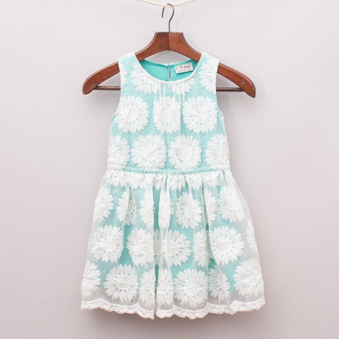 Next Mint Flower Dress 