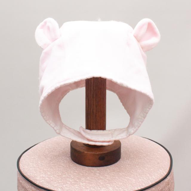 Purebaby Pink Striped Baby Hat - Size 3-6Mths