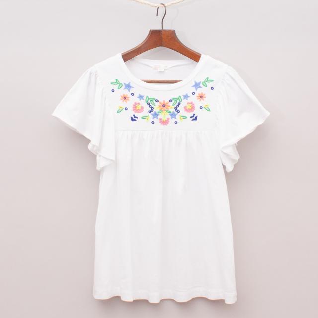 J Crew Embroidered Top