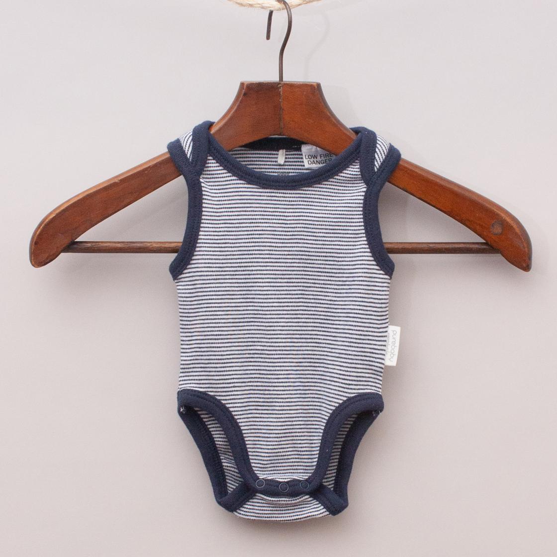 Purebaby Organic Cotton Striped Romper