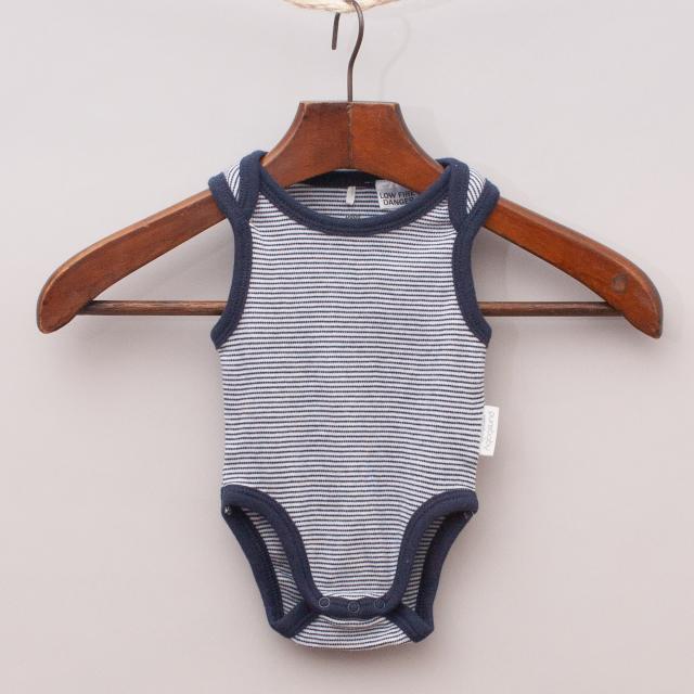 Purebaby Organic Cotton Striped Romper