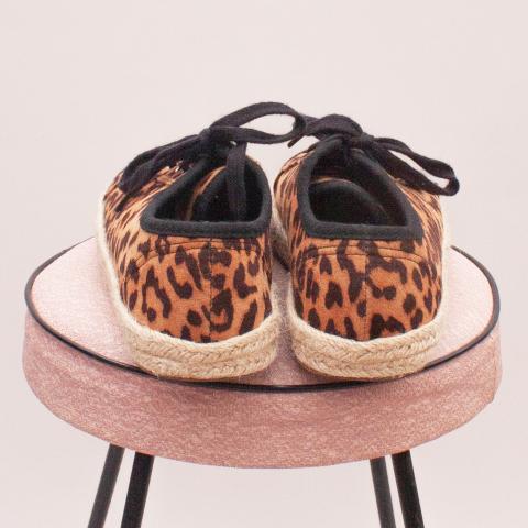 Cotton On Leopard Lace Up's - EU 34-35 (Age 7-8 Approx.)