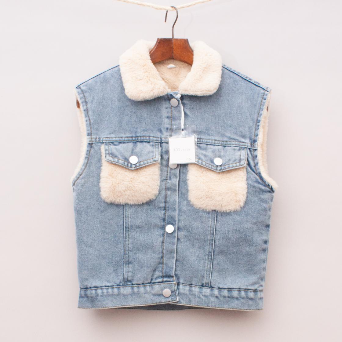 XDJ Kids Denim & Faux Fur Vest "Brand New"