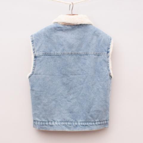 XDJ Kids Denim & Faux Fur Vest "Brand New"