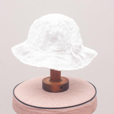 Blue Zoo White Sun Hat - 6-12Mths