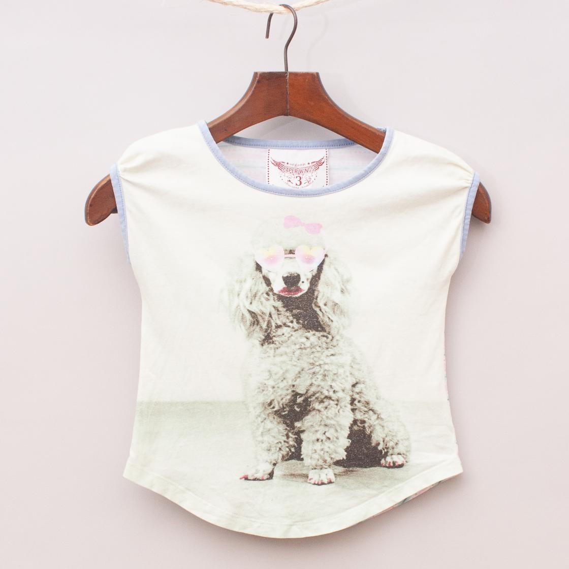 Paper Wings Poodle T-Shirt