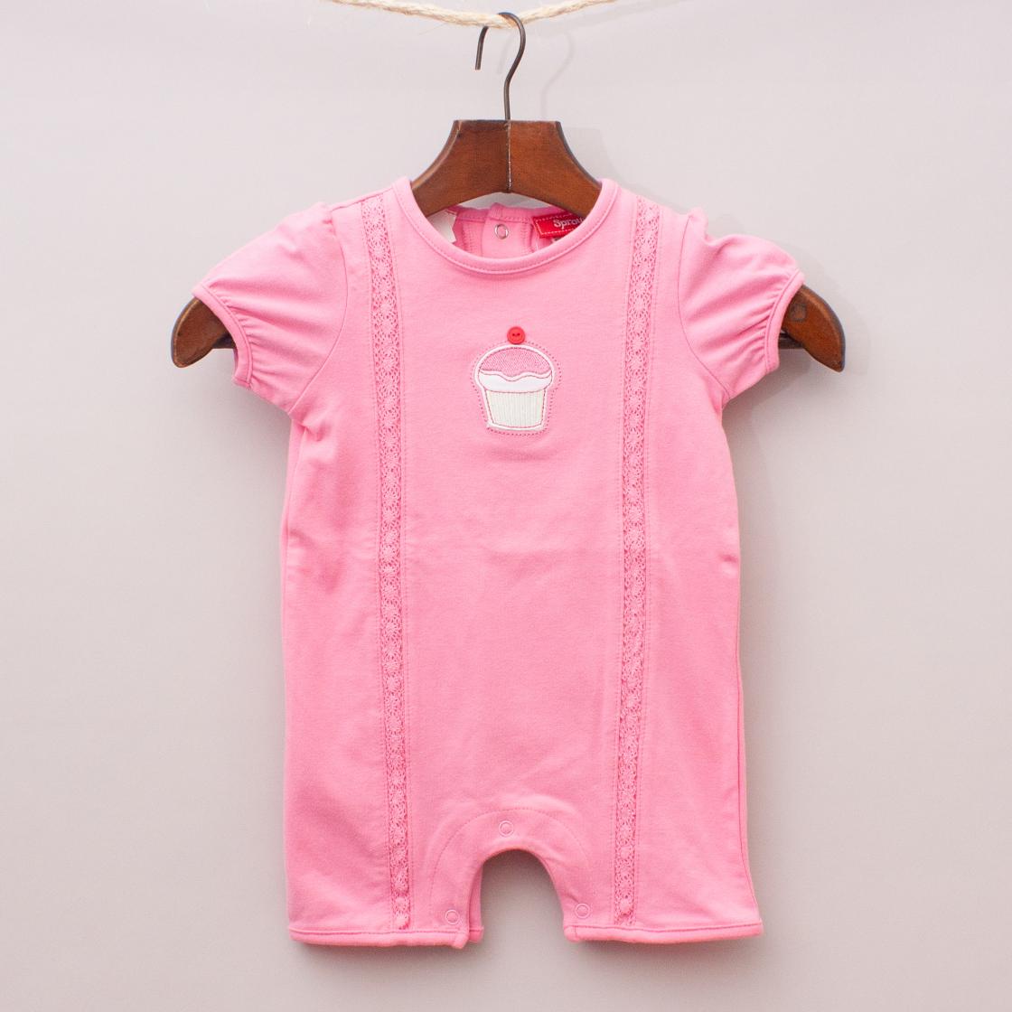 Sprout Cupcake Romper "Brand New"