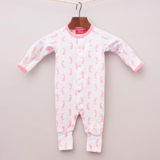 Sprout Seahorse Romper "Brand New"