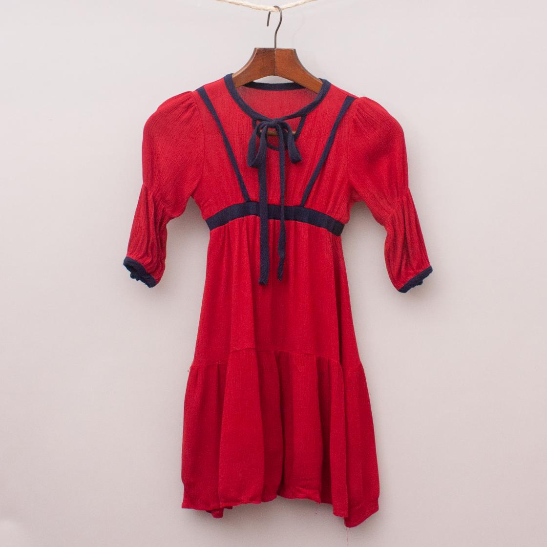 Red & Navy Floaty Dress