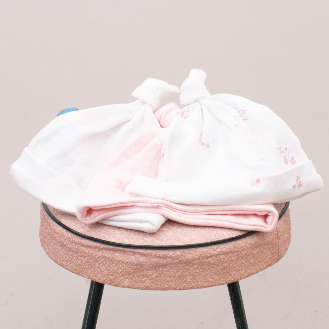 Next Pastel Baby Hat Set of 3 - Size 0-3Mths