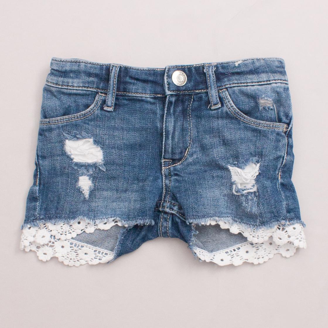 &Denim Distressed Shorts 