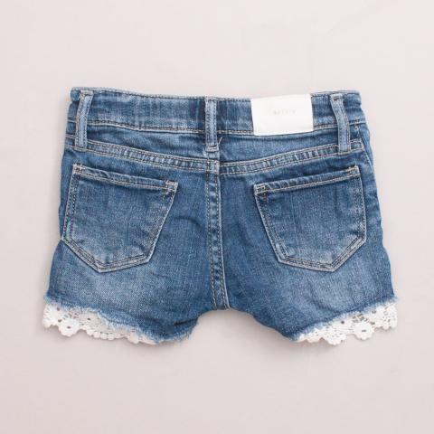 &Denim Distressed Shorts 