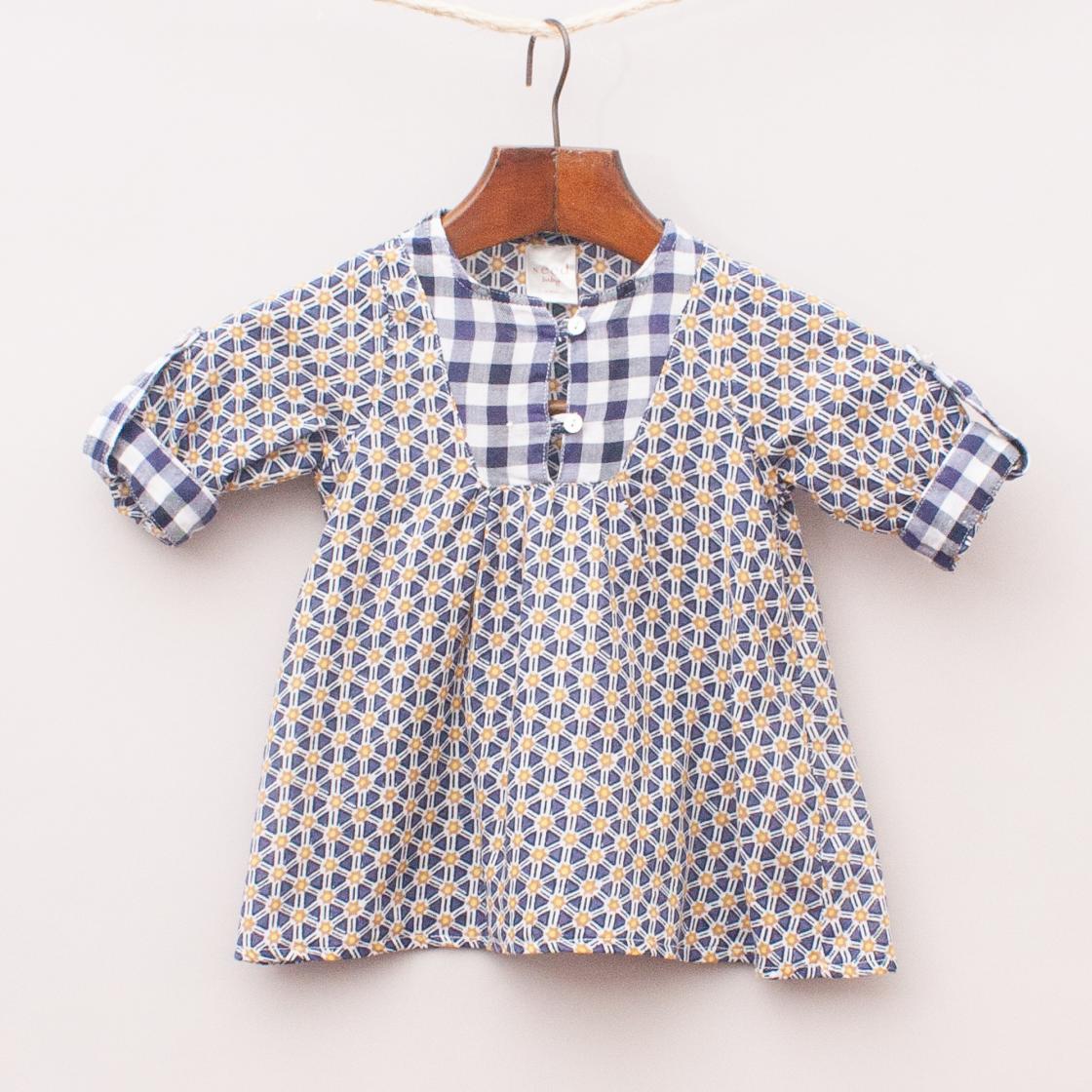 Seed Patterned Smock Dress