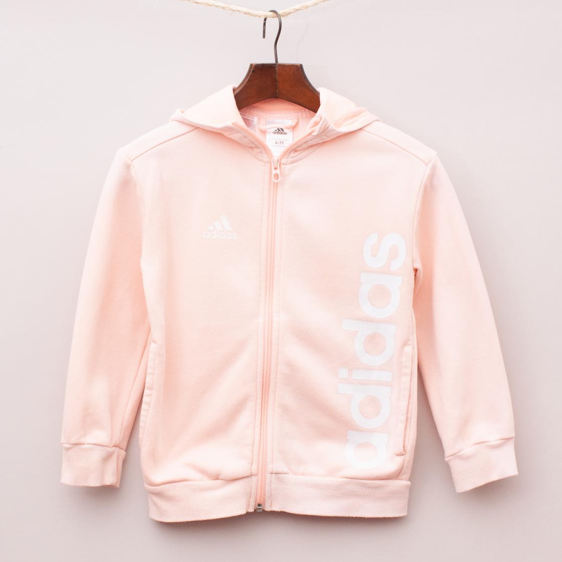 Adidas Pink Hooded Jumper