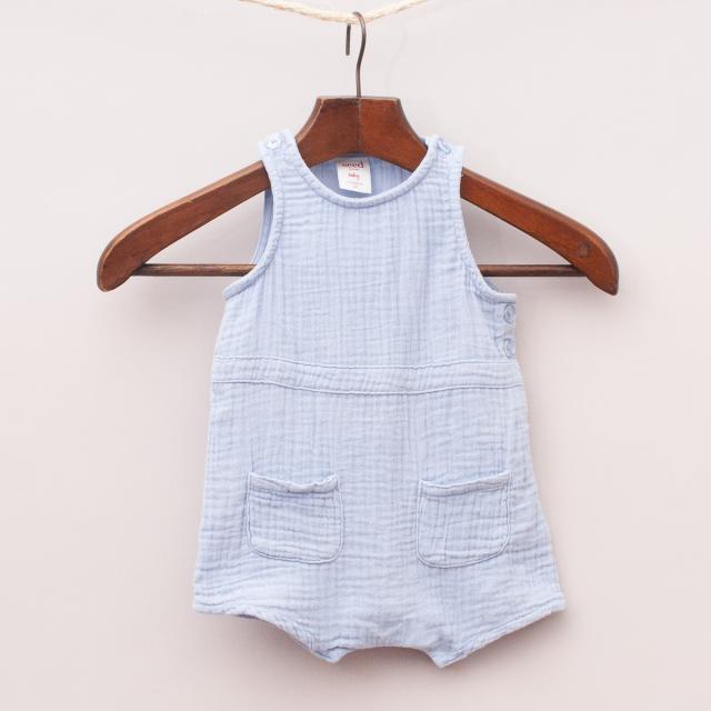 Seed Pastel Blue Romper