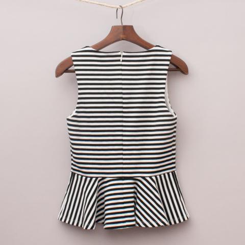 Bardot Striped Peplum Singlet