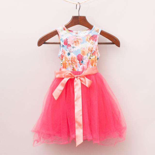 Origami Floral & Tulle Dress