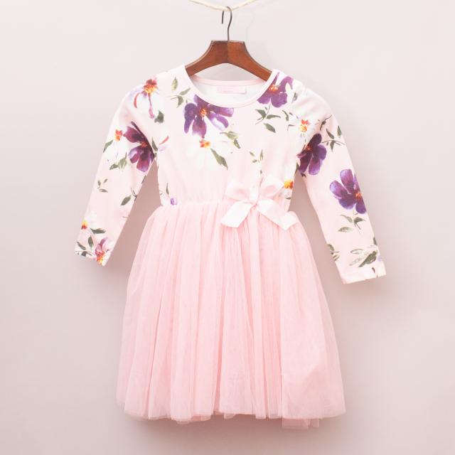 Funky Babe Floral & Tulle Dress