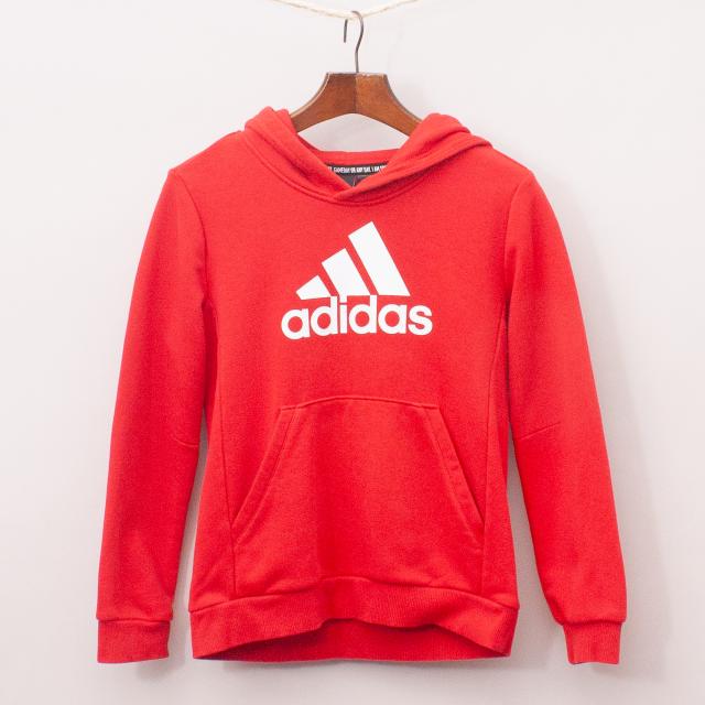 Adidas Red Hooded Jumper