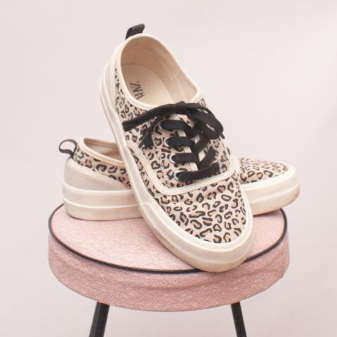 Zara Leopard Print Sneakers - Size EU 34 (Age 7 Approx.)