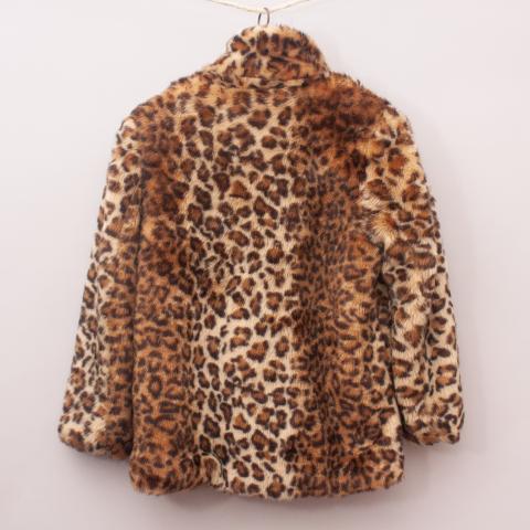 Seed Faux Fur Leopard Coat