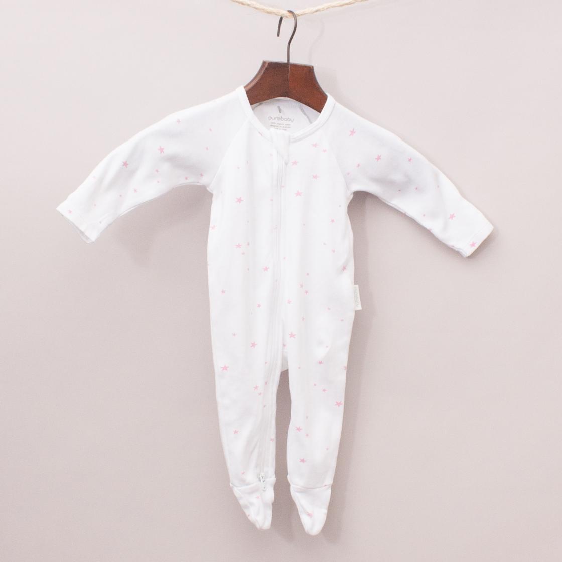 Purebaby Organic Cotton Star Romper 