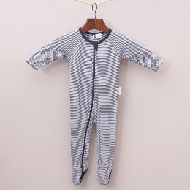 Purebaby Organic Cotton Striped Romper