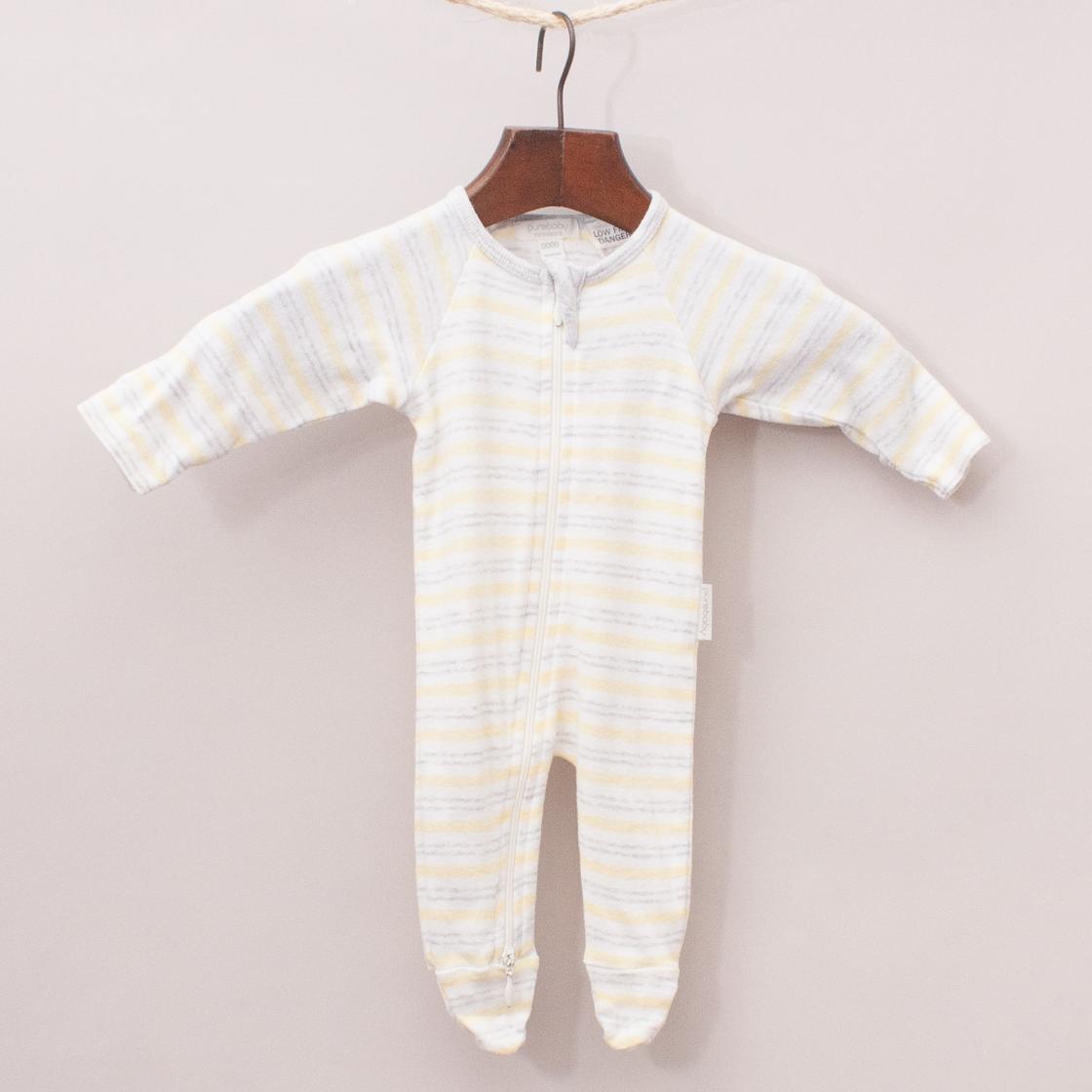 Purebaby Organic Cotton Striped Romper